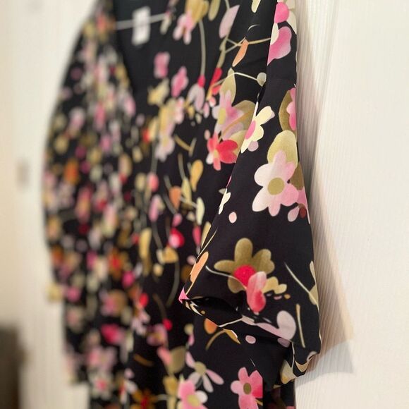 CAbi Black Flutter Sleeve Ruffled Blouse - Picture 4 of 7